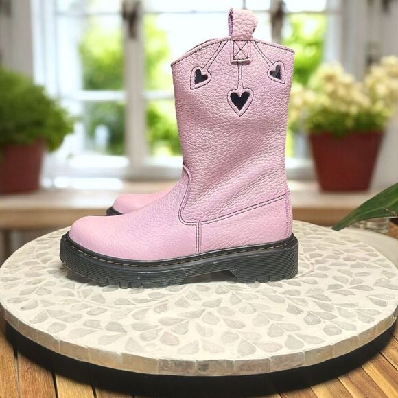 Dr. Martens BEX Heart Nappa Patent Leather Pull-On Boots Girls Size 1 New - Picture 3 of 13